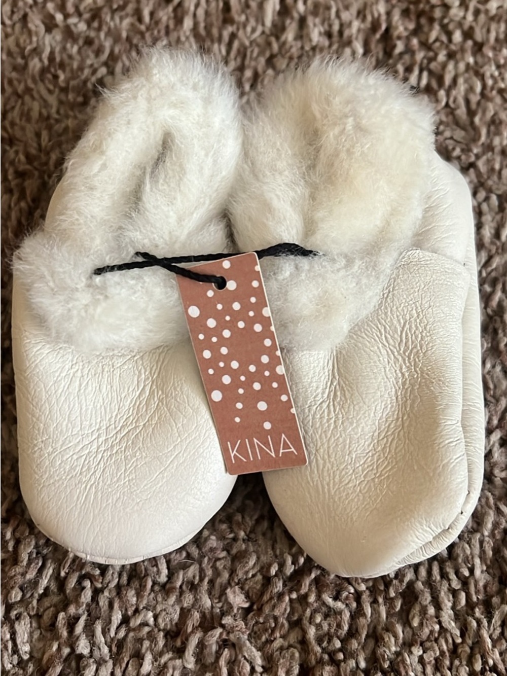 Kina Cream Baby Booties